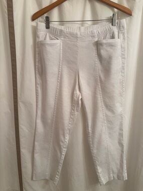 J. Jill White Cropped Pull-On Ponte Pants